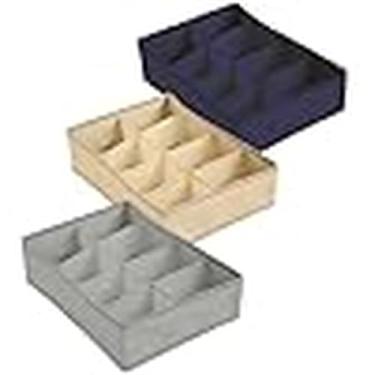 Imagem de Organizador de Gaveta com 8 Divisórias, Dobrável, TNT, 32x24x12cm, para Roupas Íntimas e Meias