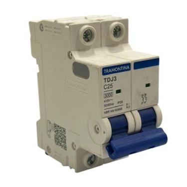 Imagem de Disjuntor bipolar din mini 25a tdj3-2 c25 58012/107 - tramontina