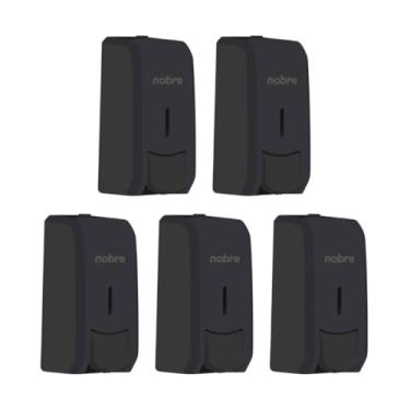 Imagem de Kit com 5 Dispenser para Sabonete Líquido ou Álcool Gel 800ml Preto - Com Reservatório