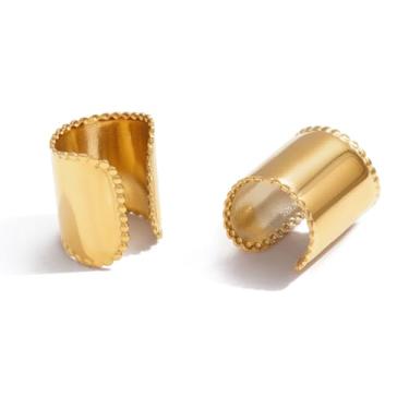 Imagem de Kokoma Brincos de orelha em forma de C para mulheres, grosso, aço inoxidável, cartilagem, argola, abraços, brincos sem piercing, joias modernas