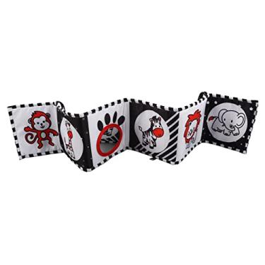 Imagem de SPYMINNPOO Livro Macio de Alto Contraste para bebê, Estimulando o Desenvolvimento Visual, Livro Portátil de Pano para bebê para Casa e Viagens, Material de Fibra de Poliéster Durável (Animal)