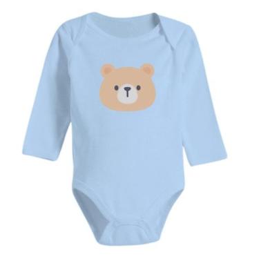 Imagem de Body Bebê Manga Longa Estampado Enxoval 100% Algodão Suedine - Koala B