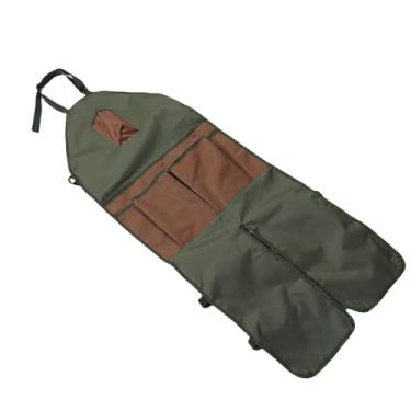 Imagem de AUNMAS Avental de Trabalho de Jardim, Avental de Jardinagem Com Protetor de Perna de Vários Bolsos para Corte de Trabalho Ao Ar Livre, Homens e Mulheres, Tecido Oxford 600D (Verde com bolsos marrons)