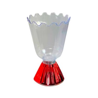 Imagem de Kit 5 Vaso Grego Luxo Decorativo Centro de Mesa Enfeite P/Sala Escritório (Base Metalizada Vermelho)