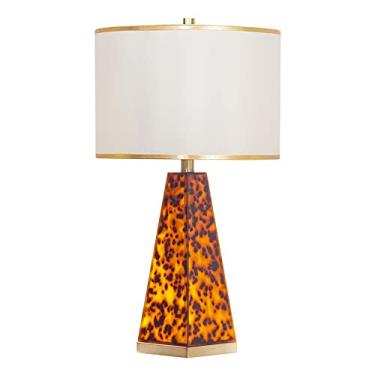 Imagem de Abajur de mesa com estampa de leopardo americano, criativo, em acrílico, para cabeceira, com cúpula de tecido em formato de tambor, ideal para sala de estar, quarto ou escritório. Perfeito p