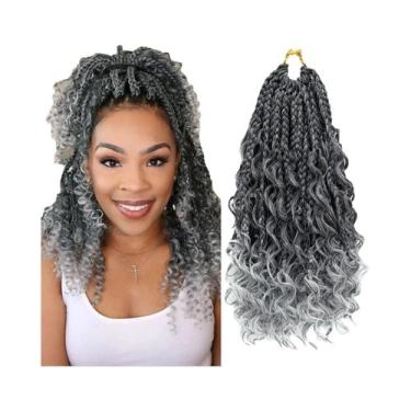 Imagem de Cabelo Sintético Cacheado Boho Para Mulheres, Tranças Box Braids Godde