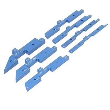 Imagem de Acouto Kit de Bloco de Configuração de Mesa de Roteador de Liga de Alumínio de 7 Peças Com Etiquetas Transparentes para Medições Precisas de Marcenaria
