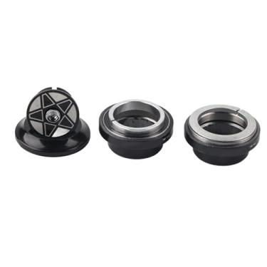 Imagem de ZJchao Rolamento de Fone de Ouvido de Bicicleta, Liga de Alumínio, 34mm, Tubo de Cabeça do Quadro, 28.6mm, Garfo Reto, Usinagem Cnc, Peça de Substituição Preta e Vermelha (Preto)