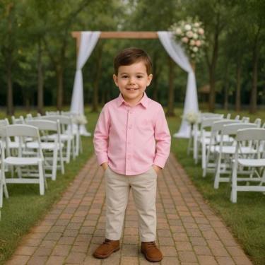 Imagem de Conjunto Camisa Social Diversas Cores e Calça Slim Infantil - Luar Enc