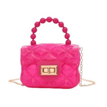 Imagem de Bolsas transversais para mulheres, pequena e fofa, bolsa de ombro, carteira de telefone, bolsa casual, trabalho, viagem, bolsa de mão para compras, Vermelho rosa, Tendência