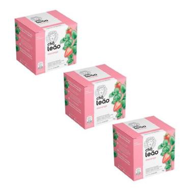 Imagem de Chá Leão Morango Em Sachê 20g 10 U Kit 3, Bebida Quente Fria Suco Sumo