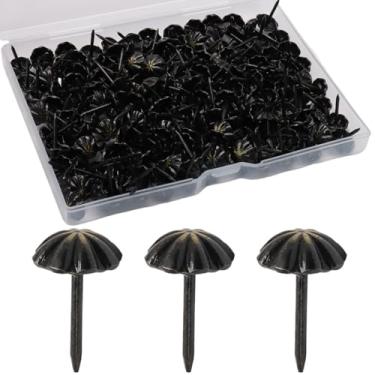Imagem de Rierdge 200 peças de tachas de estofamento, pregos decorativos para móveis - design de cabeça de abóbora de 7/40.6 cm para sofá, cabeceira, artesanato em madeira