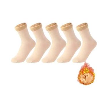 Imagem de Meias De Inverno De Veludo Espesso Para Mulheres E Homens, Meias Térmi