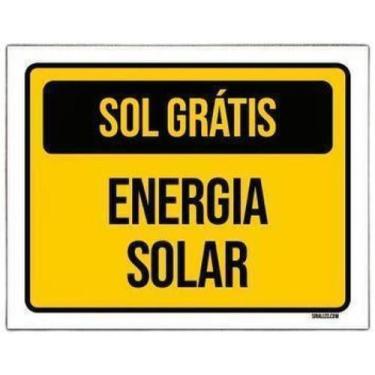 Imagem de Kit 10 Placas Sinalização - Sol Grátis Energia Solar - Sinalizo.Com