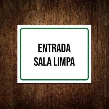 Imagem de Kit 10 Placa Sinalização - Entrada Sala Limpa Verde - Sinalizo.Com