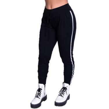 Imagem de Calça Ribana Feminina Com Listra Lateral Casual - Bella Fiore Modas, M