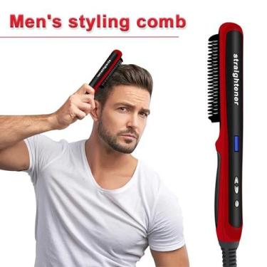 Imagem de Pente de aquecimento de íon negativo alisador de cabelo para homens ba