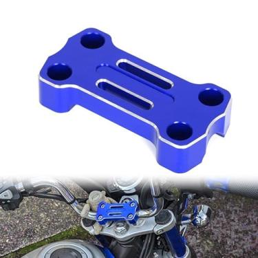 Imagem de Braçadeira superior do guidão frontal de macaco compatível com MONKEY 125 DAX125 MSX SF Grom 2018-2023 3D CNC acessórios de motocicleta braçadeira de guidão (azul)