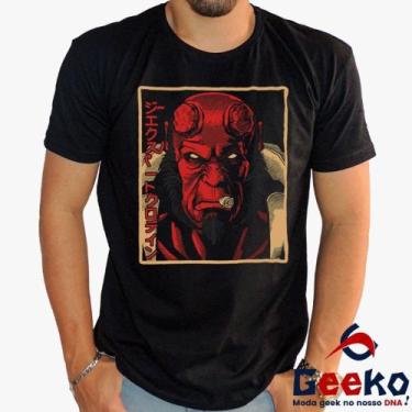 Imagem de Camiseta Hellboy 100% Algodão Geeko, Preto gola careca, GG