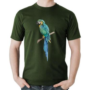 Imagem de Camiseta Algodão Arara Azul - Foca na Moda, Musgo, GG