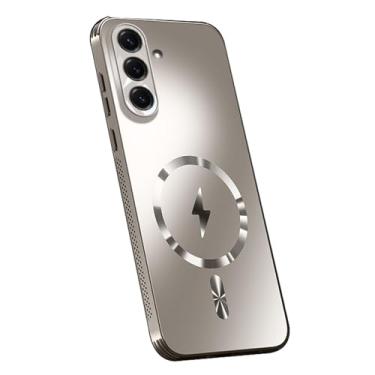 Imagem de POYUFRG Capa magnética para Samsung Galaxy S26 Ultra/S26 Plus/S26, capa fina fosca anti-impressão digital capa de proteção de lente com tudo incluído, cinza, S26 Plus