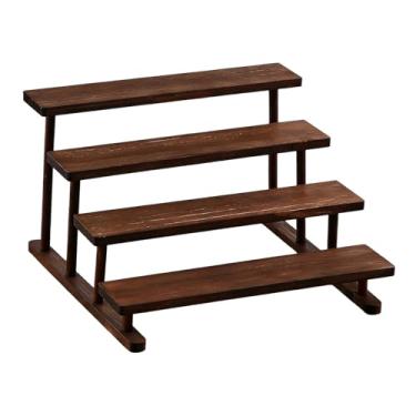 Imagem de predolo Suporte de madeira multifuncional para exibição de figuras, expositor para cupcakes, cosméticos e miniaturas de brinquedos, 4 Níveis