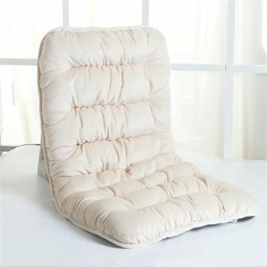 Imagem de Almofada macia para cadeira de encosto alto, almofada antiderrapante de peça única para encosto e assento, almofadas de pelúcia espessas para cadeira de balanço com amarras