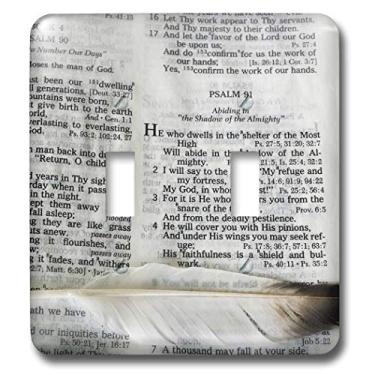 Imagem de 3dRose lsp_44028_2 Fotografia de A Bíblia Aberta para Salmo 91 e Marcada com Um Interruptor de Pena Grande