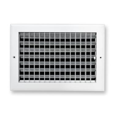 Imagem de Serve para grade de suprimento de ar ajustável de alumínio com abertura de duto 12x8 da Handua | À prova de ferrugem | Grade de cobertura de ventilação de registro para parede lateral e teto | Branco