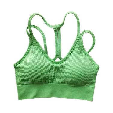 Imagem de Top Esportivo Sem Costura E Elástico Para Mulheres, Sem Costas, Com Al