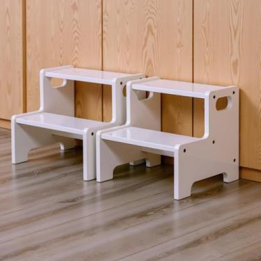 Imagem de Banqueta de madeira antiderrapante Step Wiifo 34x32x32cm, 2 pacotes