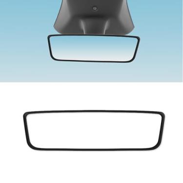 Imagem de Alieemo Moldura protetora de espelho retrovisor de carro, capa protetora de acabamento traseiro interno de veículo, protetor de borda do espelho retrovisor, compatível com modelo Y 2017-2024 2017-2024