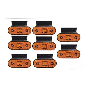 Imagem de Lanterna LED Delimitadora Âmbar para Frota 12V 24V Kit 6Un Universal Caminhão Ônibus Implementos