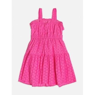 Imagem de Vestido Infantil de Laise Rosa c/Laço cintura Momi-Feminino