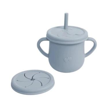 Imagem de Copo De Treinamento De Silicone Fofo Para Bebês Com Alças, Canudos E T