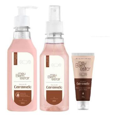 Imagem de Kit Água De Cheiro Doçura De Caramelo Body Splash 250ml, Hidratante Co