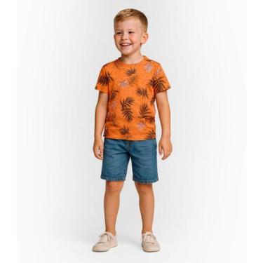 Imagem de Camiseta Infantil Masculina Infinita Cor Laranja, 4, Laranja
