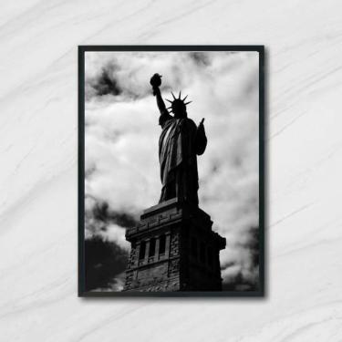 Imagem de Quadro Fotografia Estátua Liberdade Preto/Branca 24X18Cm