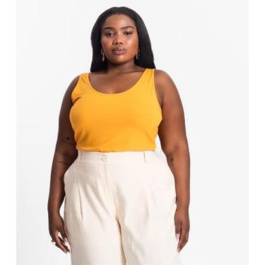 Imagem de Regata Plus Size Em Ribana Canelada Secret Glam Amarelo, Plus G4, Amar