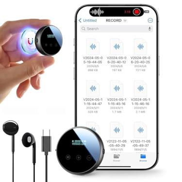 Imagem de Gravador de voz de 64 GB com reprodução, dispositivo de gravação magnética com cancelamento de ruído Al-Triplo, gravador ativado por voz, gravador de áudio portátil de 4800 horas para trabalho