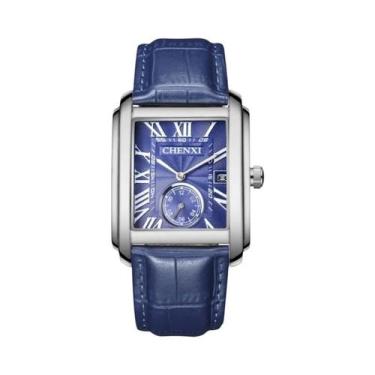 Imagem de Relógio De Quartzo Masculino Elegante Com Pulseira De Couro Impermeáve