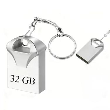 Imagem de Pen Drive Chaveiro Metálico USB 2.0 – 4GB, 8GB, 16GB, 32GB ou 64GB Portátil (32, GB)