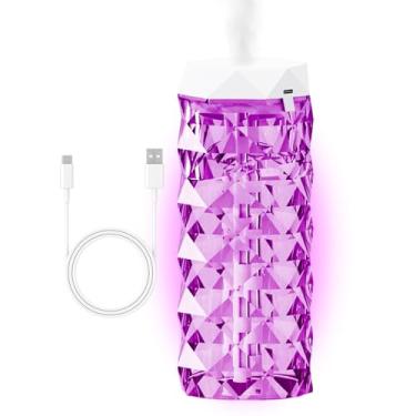 Imagem de Umidificador Cool Mist, umidificador de ar de com luz de 7 cores – Difusor portátil silencioso com 2 modos de para carro, dormitório, berçário, quarto, mesa de cabeceira