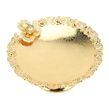 Imagem de Suporte de bolo europeu, elegante pedestal de liga de ferro com detalhes de renda intrincados, para exibir bolos, doces e frutas em casamentos, festas em casa