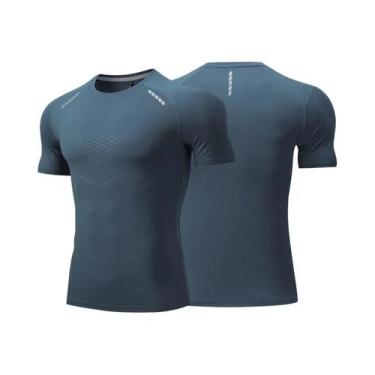 Imagem de Camiseta Masculina De Corrida Fina De Seda Gelada Manga Curta Dry Fit 