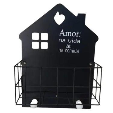 Imagem de Prateleira/porta Chave De Madeira Casa 26x19 Cm