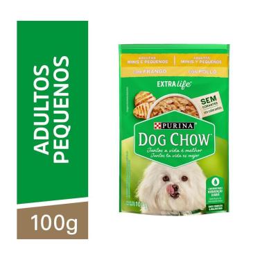 Imagem de Ração Úmida para Cães Adultos Minis & Pequenos Extralife Sabor Frango Dog Chow 100G