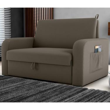 Imagem de Sofá Cama Com Baú 2 Lugares John Veludo Maserati Marrom