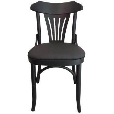 Imagem de Cadeira Bianca Selva Altura Especial 85cm Estofada Facto Vegan Preto Gourmet Alternativo