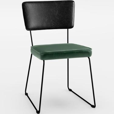 Imagem de Cadeira Estofada Sala Jantar Preto Facto Verde Musgo
